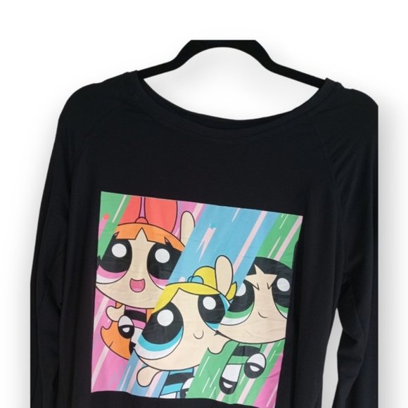 Power puff Girls official long sleeve shirt soft black women's - Picture 5 of 8